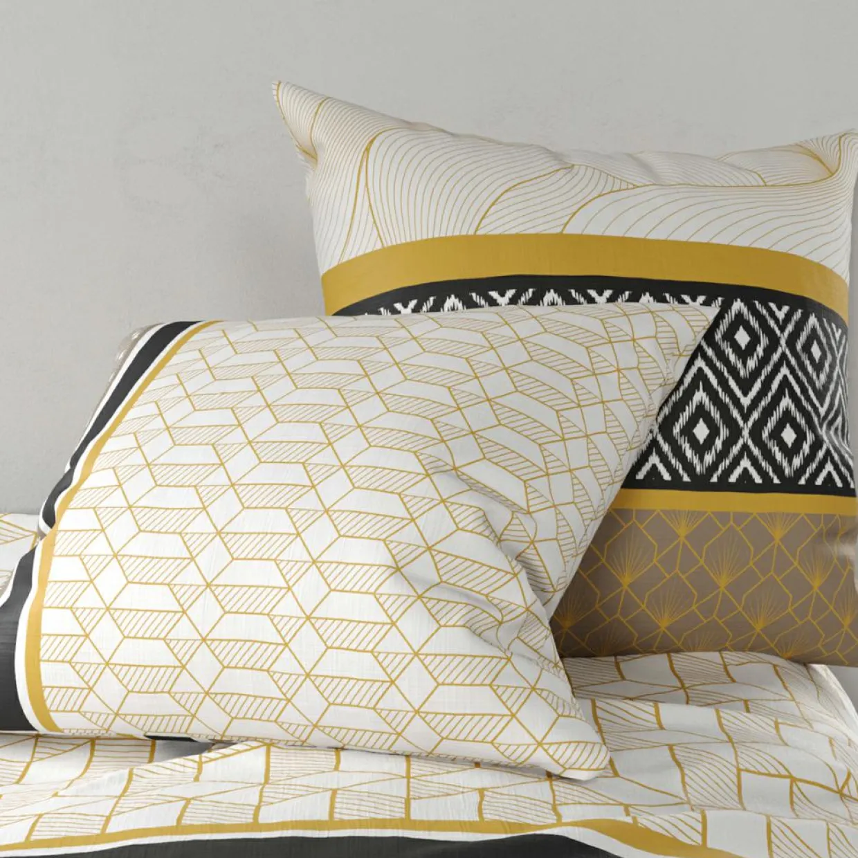 Parure de housse de couette Carioca beige-Atelier du Coton Clearance