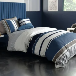 Parure Housse de Couette 3pcs 100%coton 57fils belize-Atelier du Coton Outlet
