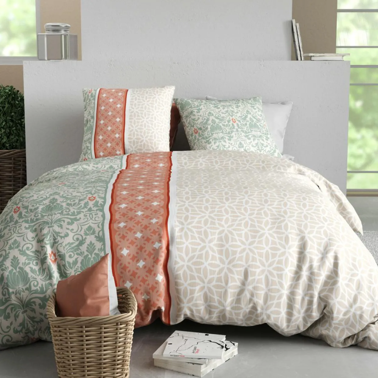 Parure Housse de Couette 3pcs 100% Coton 57fils prana-Atelier du Coton Sale
