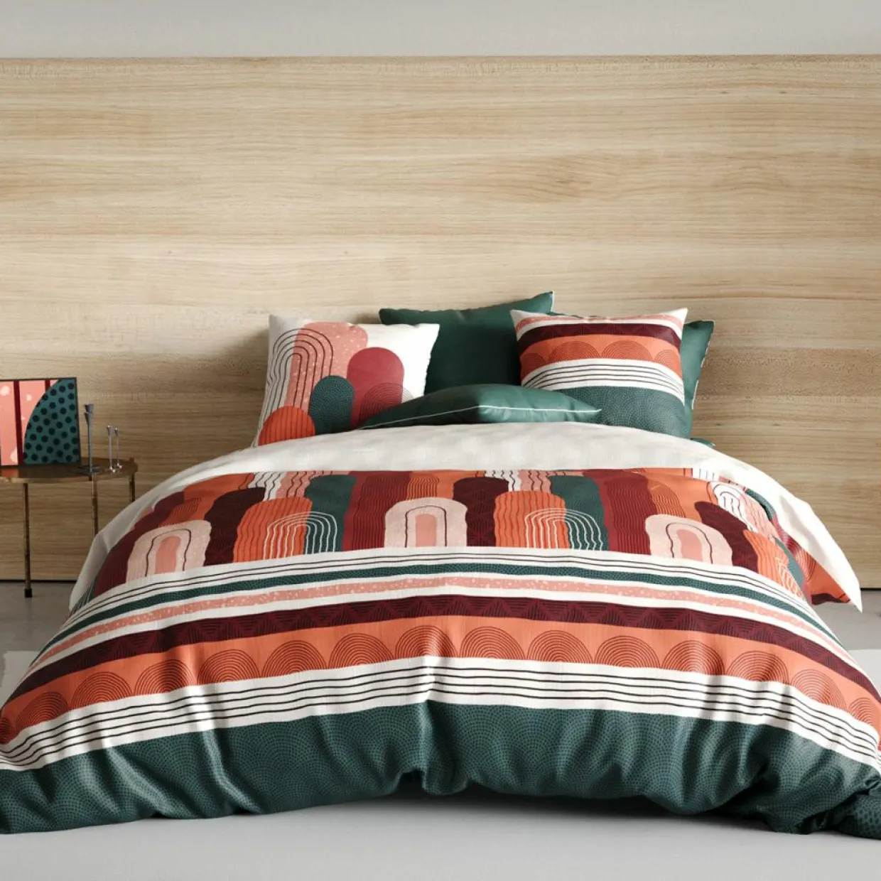 Parure housse de couette Galio rouge-My Home Collection Hot