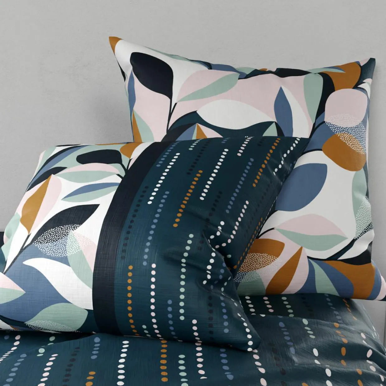 Parure housse de couette Floris multicolore-Atelier du Coton Online