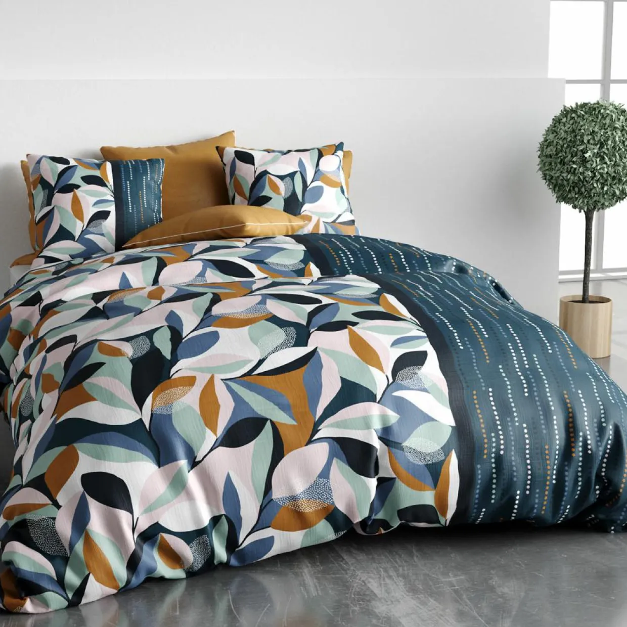Parure housse de couette Floris multicolore-Atelier du Coton Online