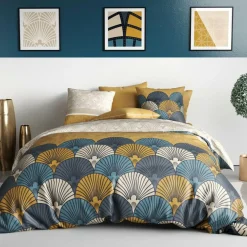 Parure housse de couette Maka jaune-Atelier du Coton Best