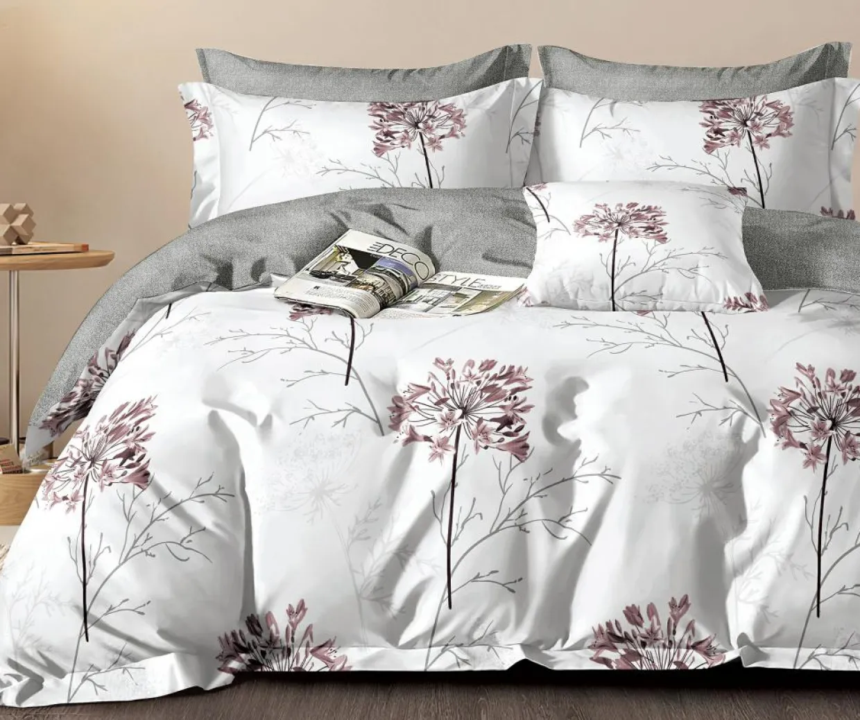 Parure housse de couette100% Percale de Coton blanche-Home Collection Best