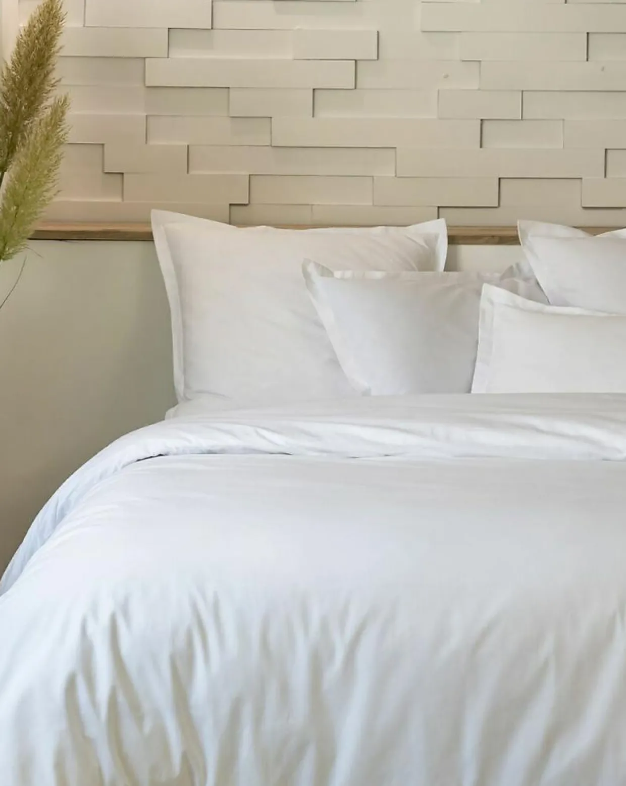 Home Collection Linge De Lit, Ensembles^Parure housse de couette 100% Percale de Coton blanche
