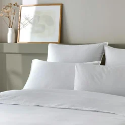 Home Collection Linge De Lit, Ensembles^Parure Housse de Couette en Coton et Bambou blanche