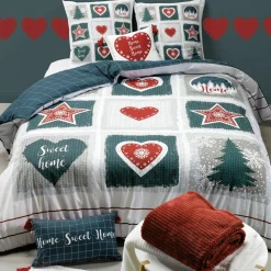 Baton Rouge Linge De Lit, Ensembles^Parure Housse de Couette Home Sweet Home multicolore