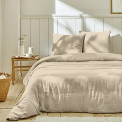 Parure housse de couette 100% Gaze de Coton lin-Home Collection Best