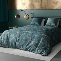 Parure housse de couette Cohiba bleue-Atelier du Coton New