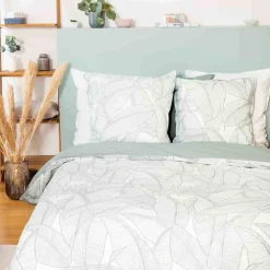 Parure housse de couette Lin & coton Pampelune blanche-Home Collection Best