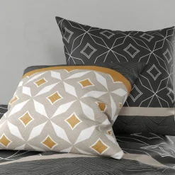 Parure housse de couette Ota grise-Atelier du Coton Online