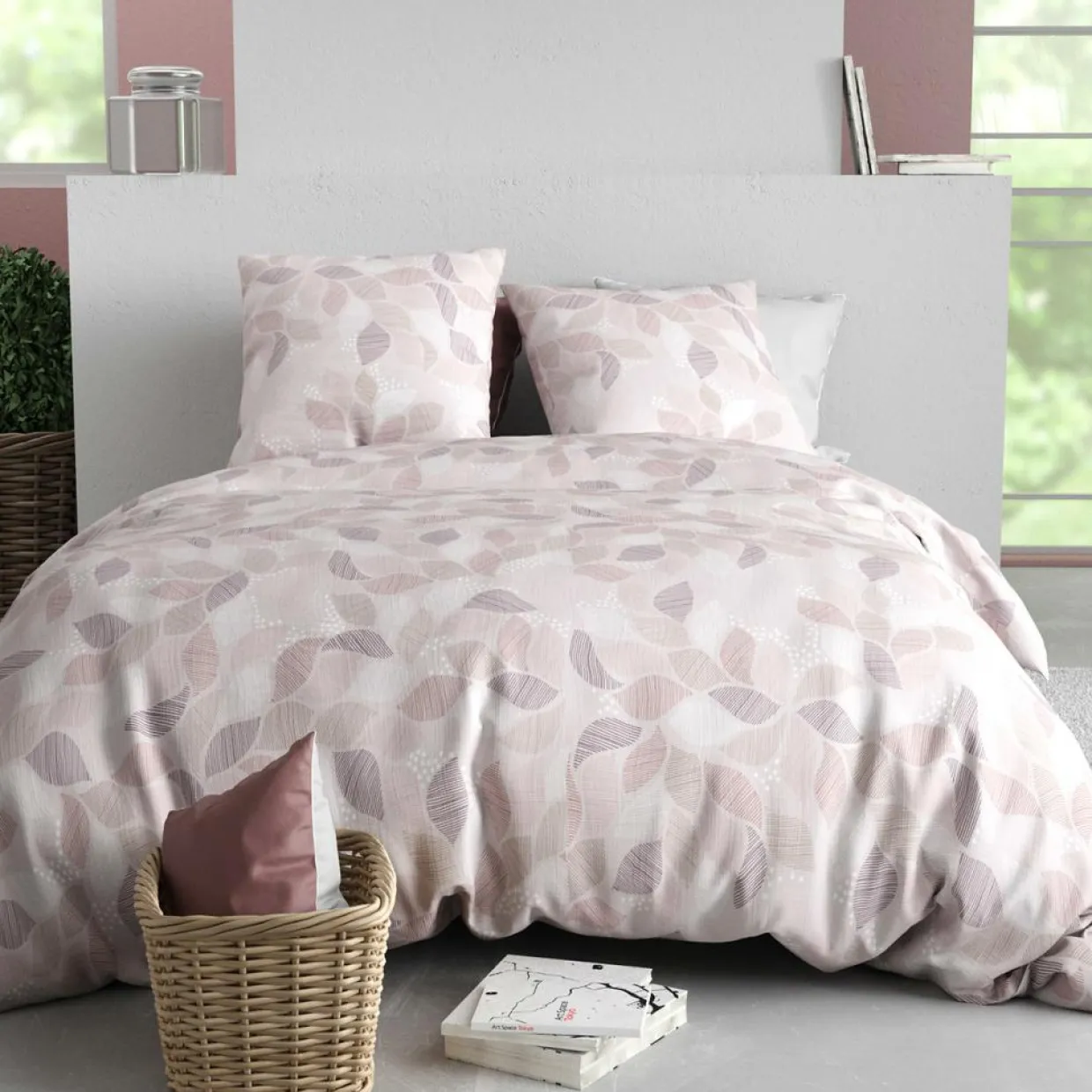 Parure Housse de Couette 3pcs 100% Coton 57fils alix-Atelier du Coton Sale