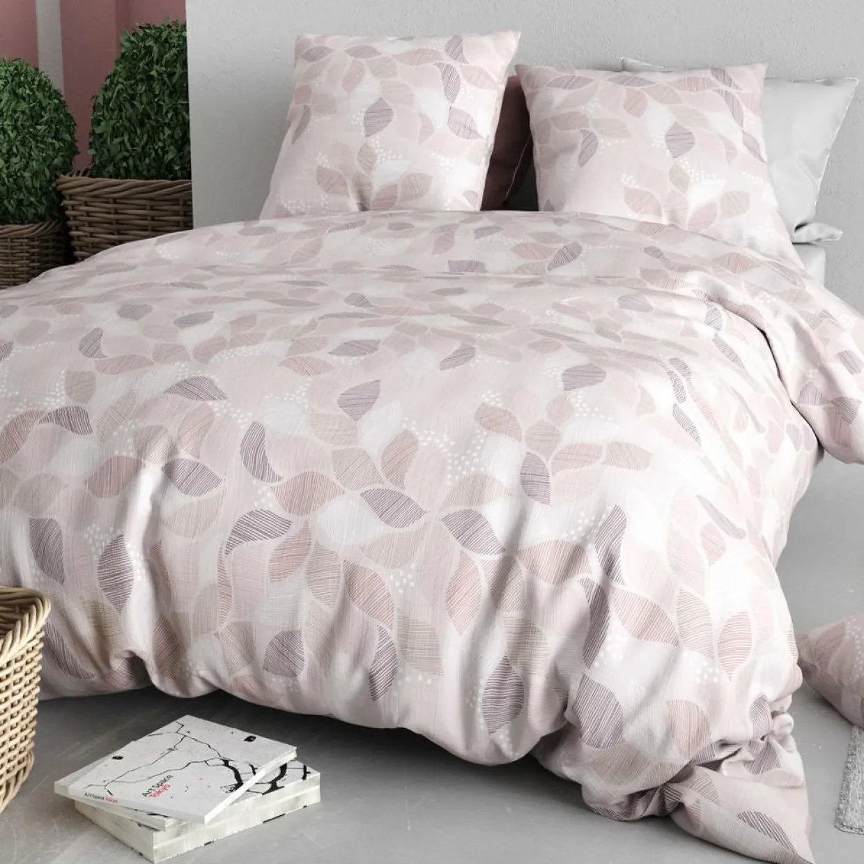 Parure Housse de Couette 3pcs 100% Coton 57fils alix-Atelier du Coton Sale