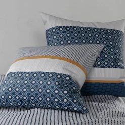 Parure housse de couette Zante bleue-Atelier du Coton