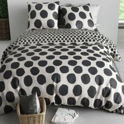 Parure housse de couette Nico noire - 240x220 cm-Home Collection Discount