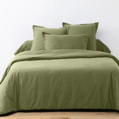 Blanc Passion Linge De Lit, Ensembles^Parure housse de couette unie vert verveine