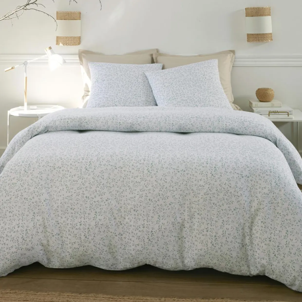Baton Rouge Linge De Lit, Ensembles^Parure Housse de Couette 100% Gaze de Coton Imprimé Murmure blanche