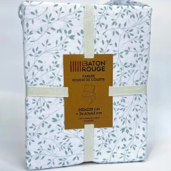 Baton Rouge Linge De Lit, Ensembles^Parure Housse de Couette 100% Gaze de Coton Imprimé Murmure blanche