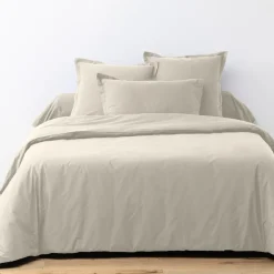 Parure housse de couette unie ivoire-Blanc Passion New
