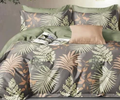 Parure housse de couette 100% Percale de Coton verte-Home Collection Best