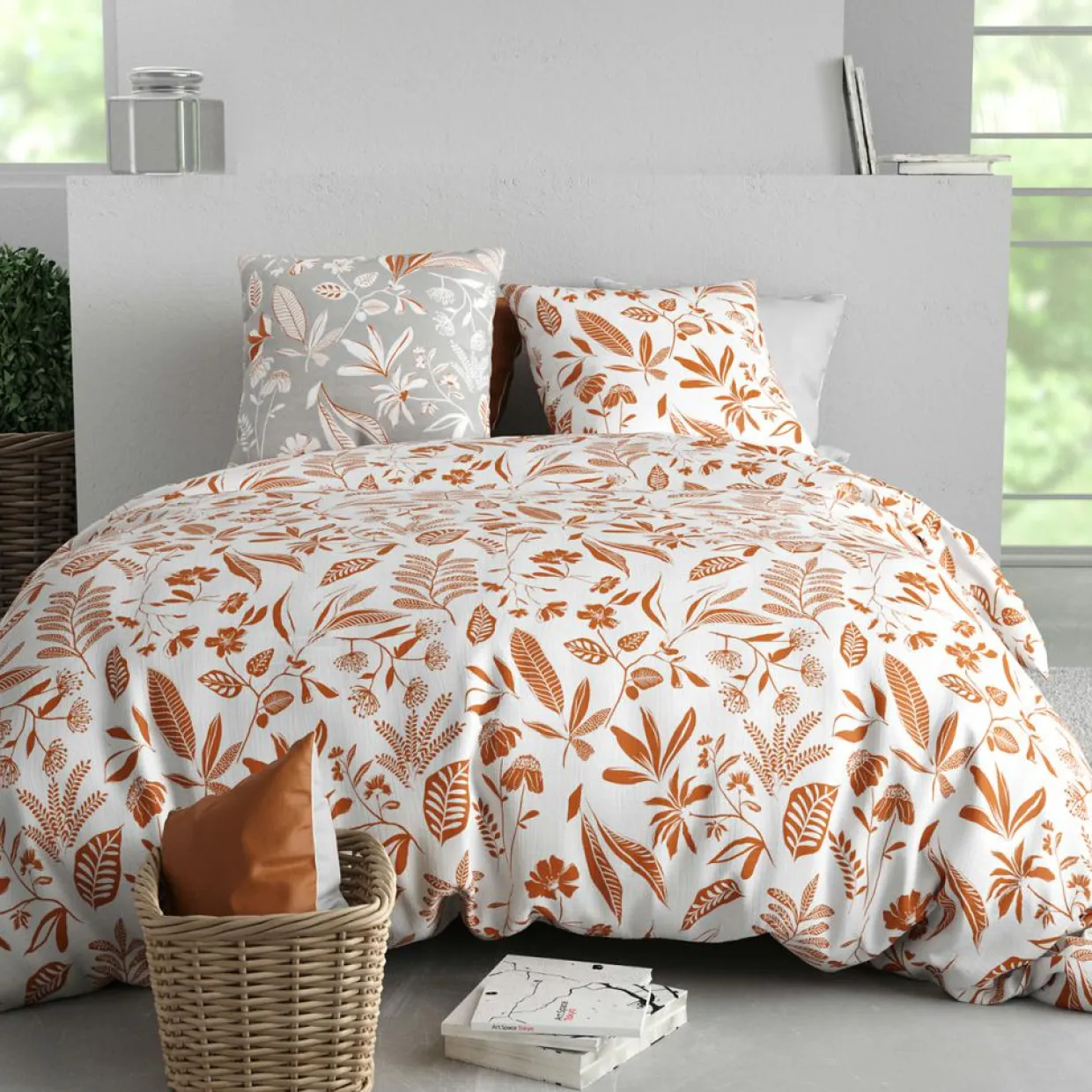 Parure Housse de Couette 3pcs 100% Coton 57fils kaylie-Atelier du Coton Online