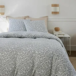 Baton Rouge Linge De Lit, Ensembles^Parure Housse de Couette 100% Gaze de Coton Imprimé Edana grise