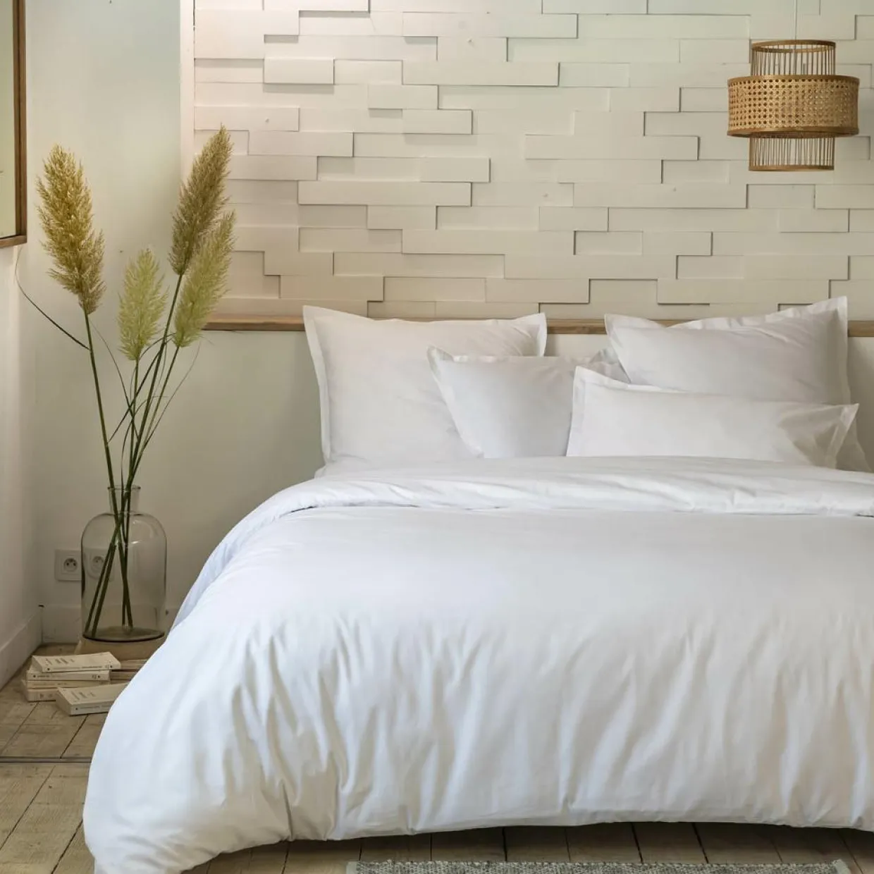 Home Collection Linge De Lit, Ensembles^Parure housse de couette 100% Percale de Coton blanche