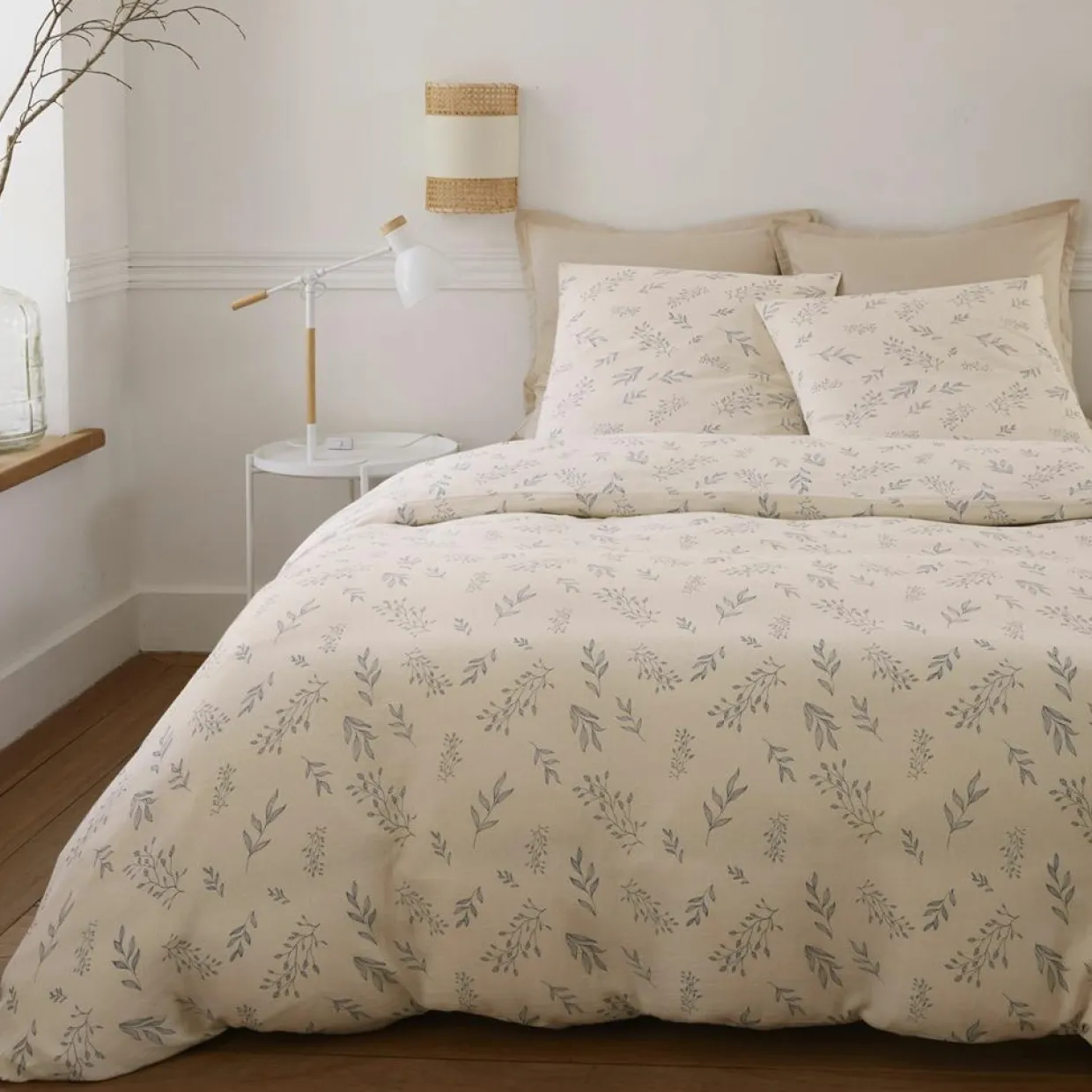 Baton Rouge Linge De Lit, Ensembles^Parure Housse de Couette 100% Gaze de Coton Imprimé Liveo blanche