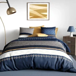 My Home Collection Linge De Lit, Ensembles^Parure housse de couette Kalypso bleue