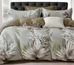 Home Collection Linge De Lit, Ensembles^Parure housse de couette 100% Percale de Coton verte