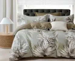 Home Collection Linge De Lit, Ensembles^Parure housse de couette 100% Percale de Coton verte
