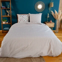 Home Collection Linge De Lit, Ensembles^Parure housse de couette Denia blanche - 240x220 cm