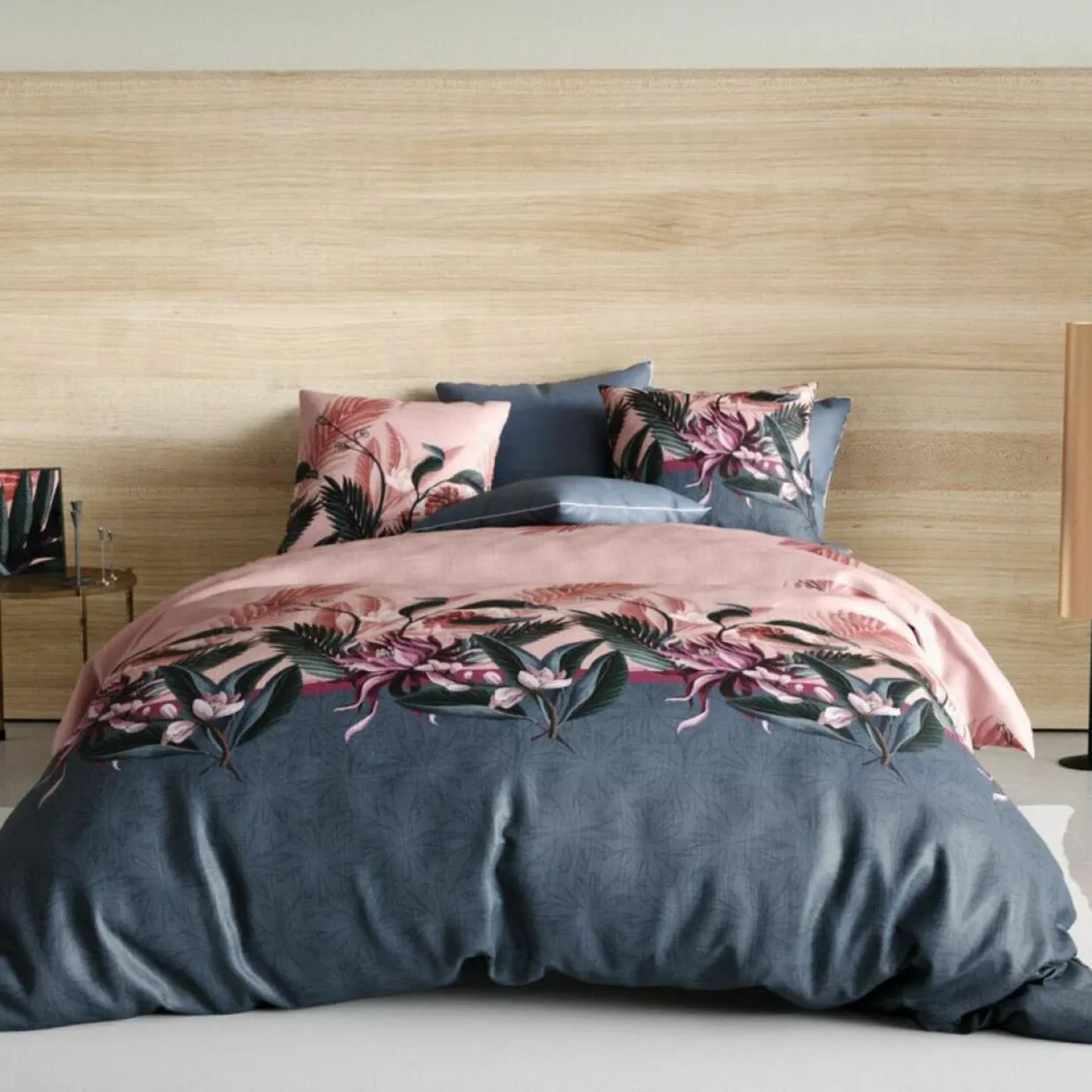Parure housse de couette Flora rose-Atelier du Coton Outlet