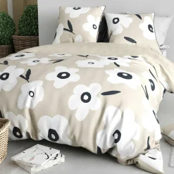 Home Collection Linge De Lit, Ensembles^Parure housse de couette Lena beige - 240x220 cm