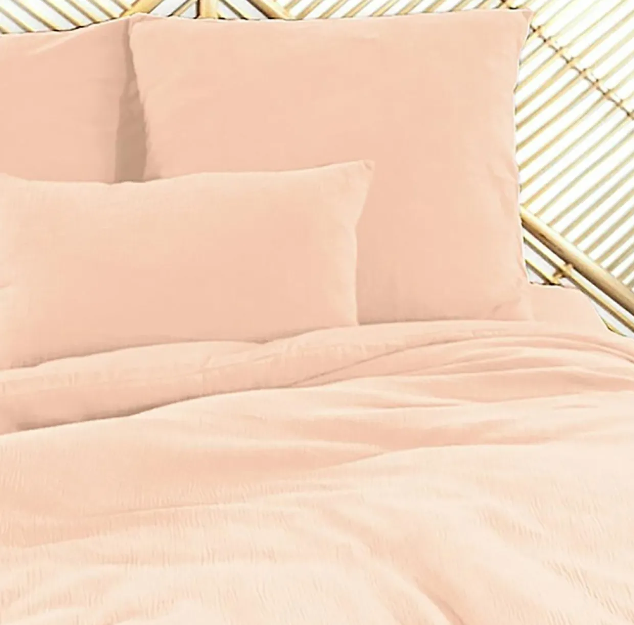 Parure housse de couette 100% Gaze de Coton pêche-Home Collection Clearance