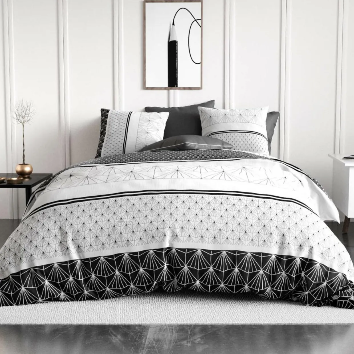 Atelier du Coton Linge De Lit, Ensembles^Parure housse de couette Casta bleue
