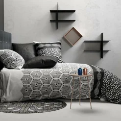 Parure housse de couette Pavage noire-My Home Collection Sale
