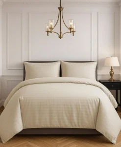 Home Collection Linge De Lit, Ensembles^Parure housse de couette 100% Satin de Coton taupe