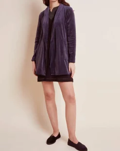 Femme Le Chat Lingerie, Nuit^Peignoir en Velours Paola marine