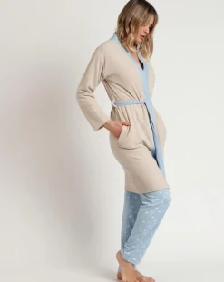 Peignoir femme Sleep All Day beige-Admas