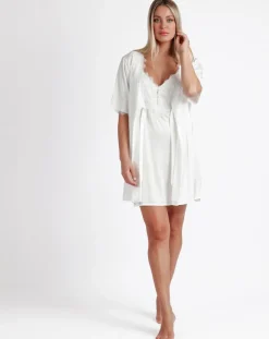 Femme Admas Lingerie, Nuit^Peignoir Romantic Wedding blanc