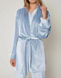 Peignoir Satin Dots bleu-Admas Classic Online