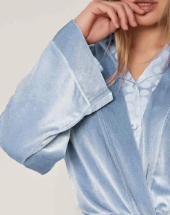 Peignoir Satin Dots bleu-Admas Classic Online