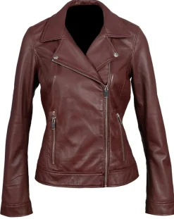 Perfecto en Cuir Afida bordeaux-Chyston New