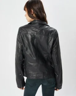 Perfecto en Cuir Afida noir-Chyston New