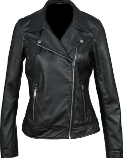 Perfecto en Cuir Afida noir-Chyston New