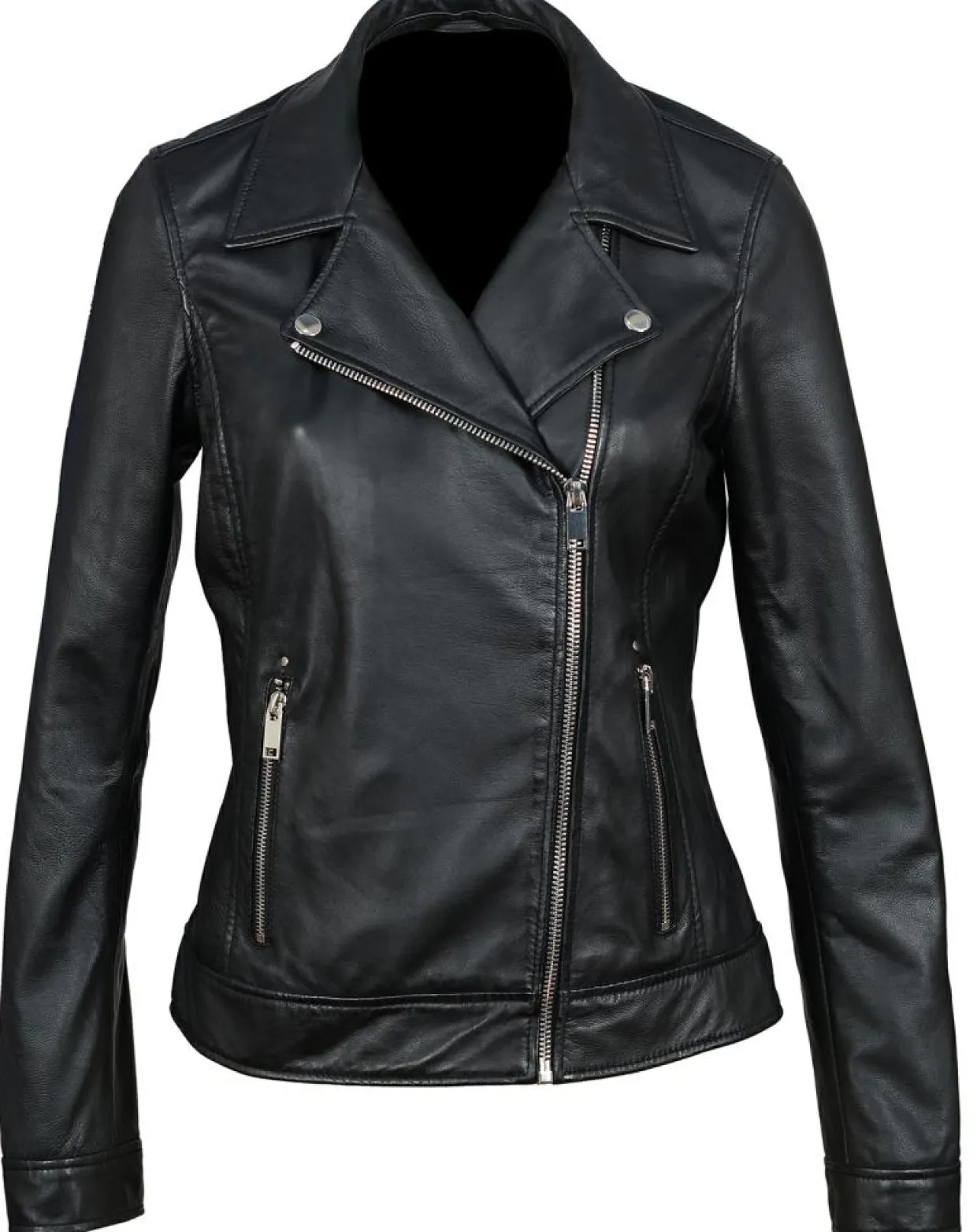 Perfecto en Cuir Afida noir-Chyston New