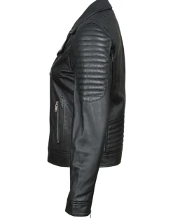 Femme Chyston Vestes, Blousons^Perfecto en Cuir Brithney noir