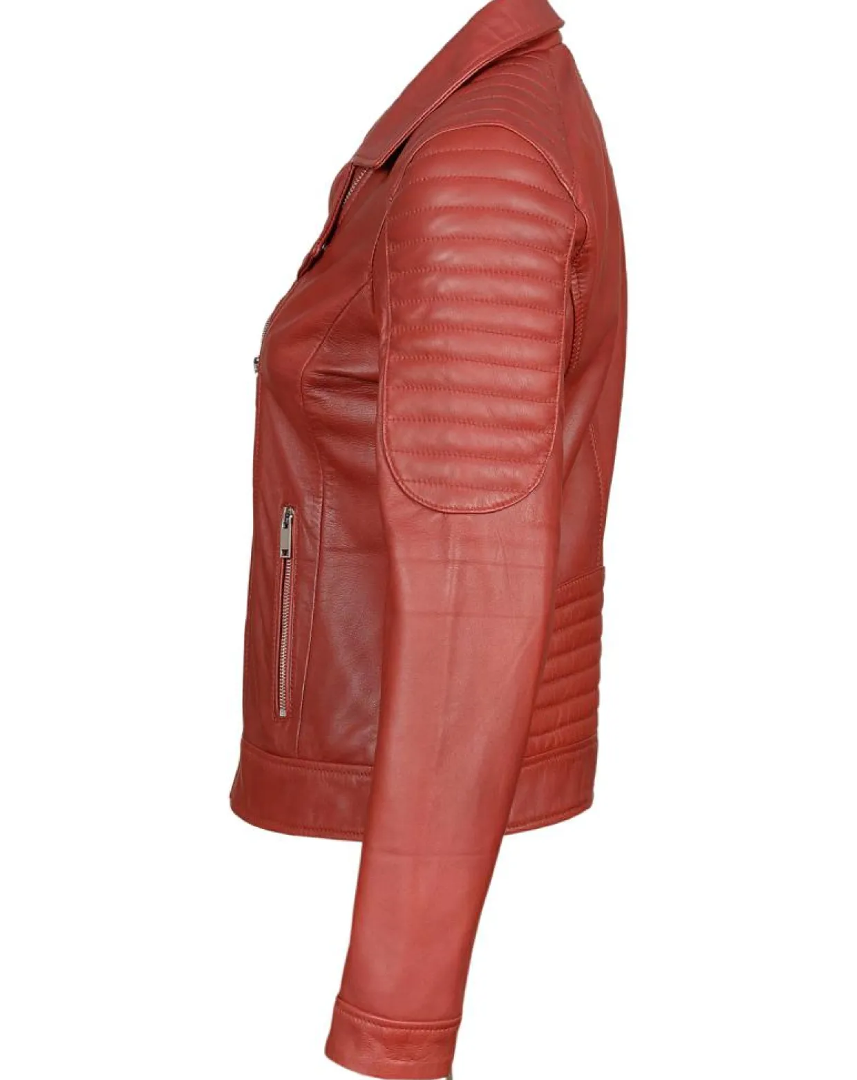 Femme Chyston Vestes, Blousons^Perfecto en Cuir Brithney rouge