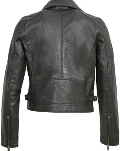 Femme Chyston Vestes, Blousons^Perfecto en Cuir Colomba noir
